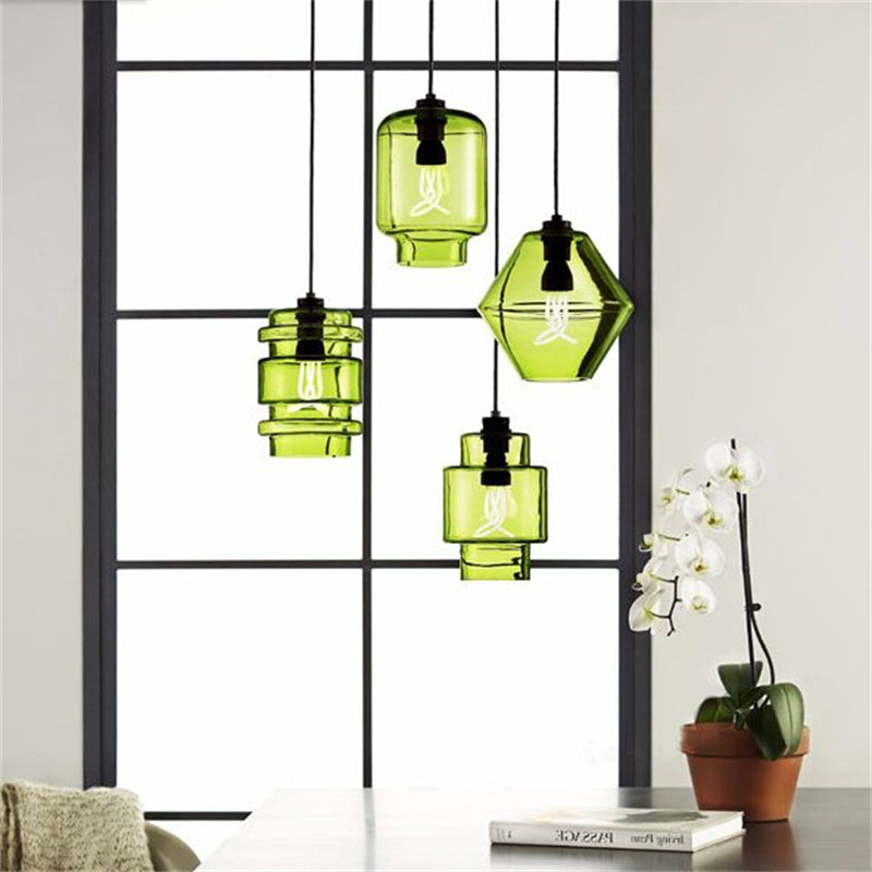 Elegant Glass and Metal Pendant Lamp - Art Deco Statement