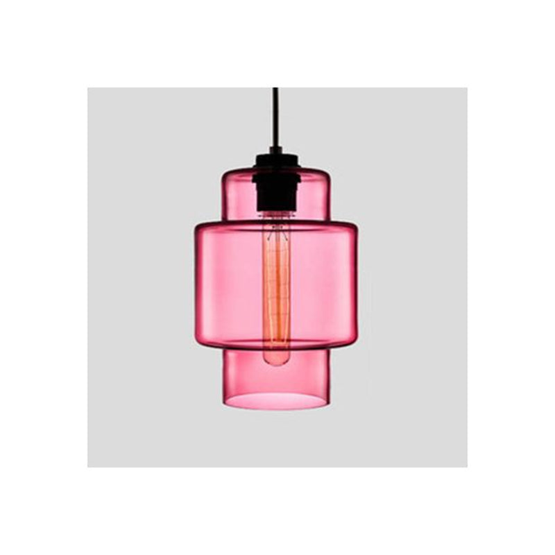 Elegant Glass and Metal Pendant Lamp - Art Deco Statement