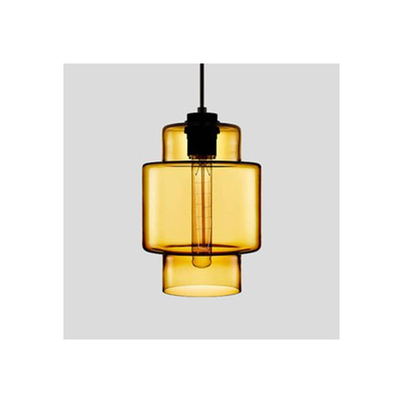 Elegant Glass and Metal Pendant Lamp - Art Deco Statement