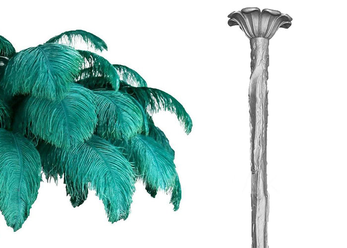 Elegant Ostrich Feather Chandelier - Handmade Luxury