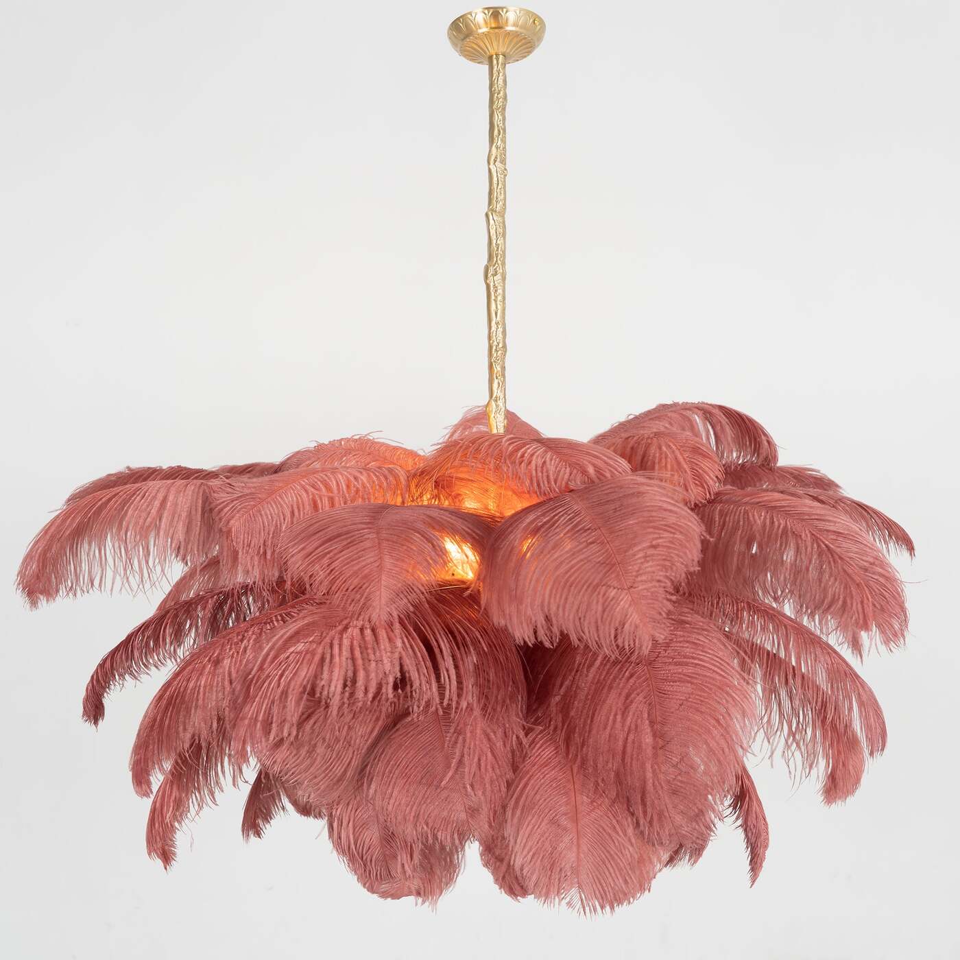 Elegant Ostrich Feather Chandelier - Handmade Luxury