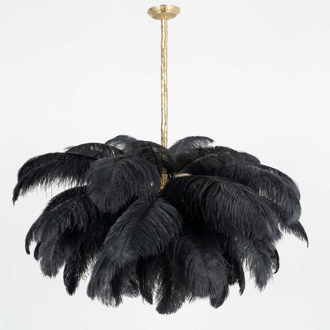 Elegant Ostrich Feather Chandelier - Handmade Luxury