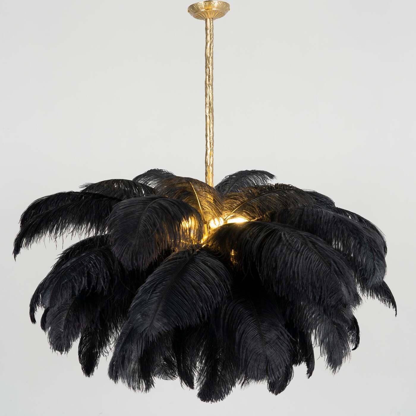 Elegant Ostrich Feather Chandelier - Handmade Luxury