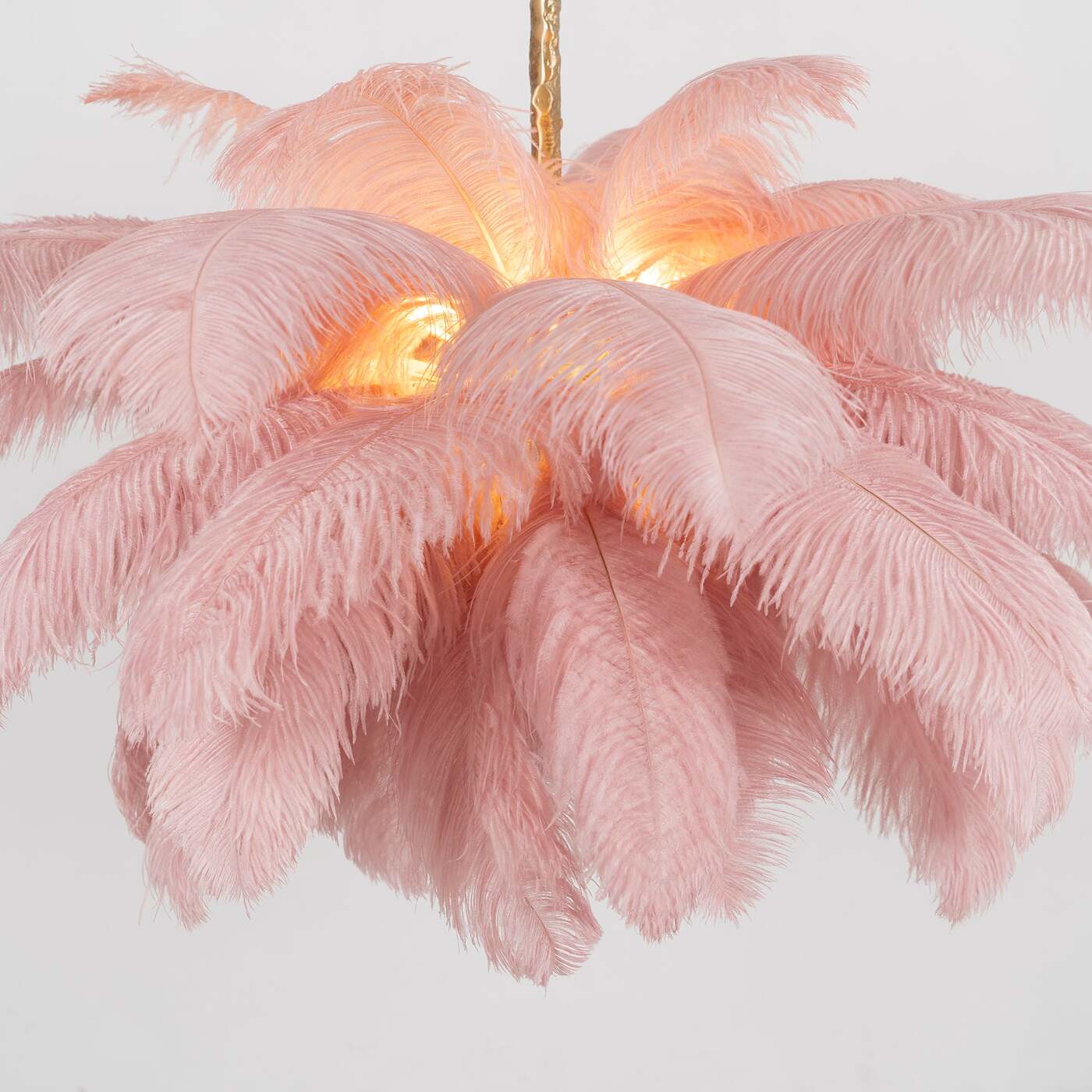 Elegant Ostrich Feather Chandelier - Handmade Luxury