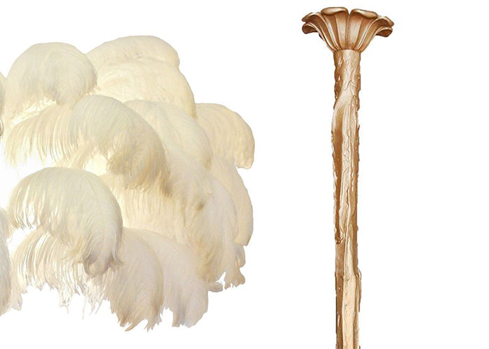 Elegant Ostrich Feather Chandelier - Handmade Luxury