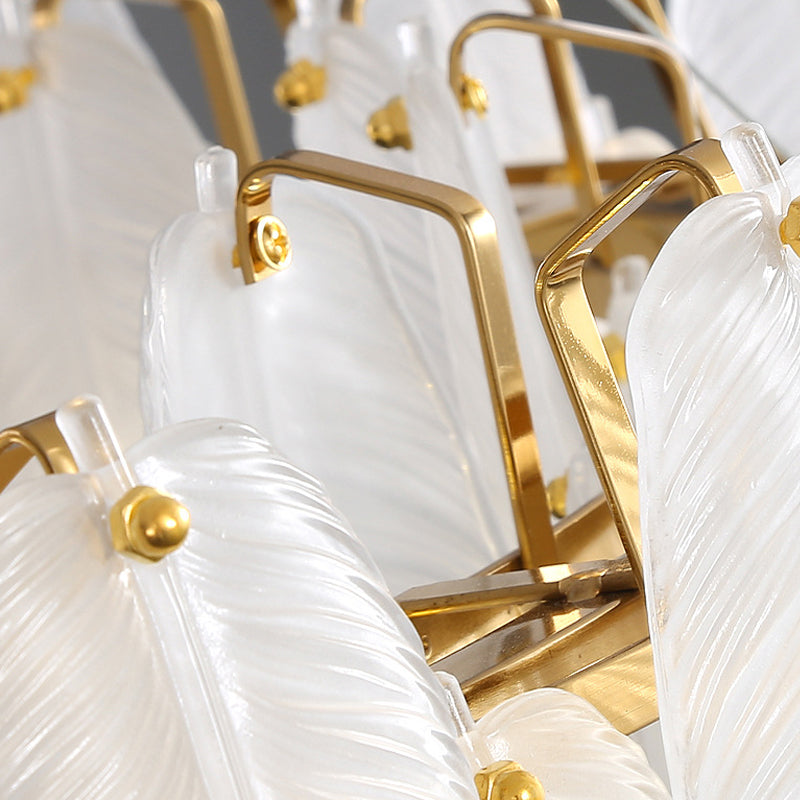 Elegant Scandinavian Glass Feather Chandelier