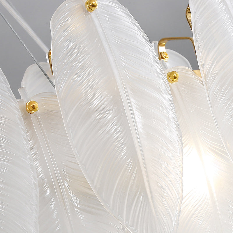 Elegant Scandinavian Glass Feather Chandelier