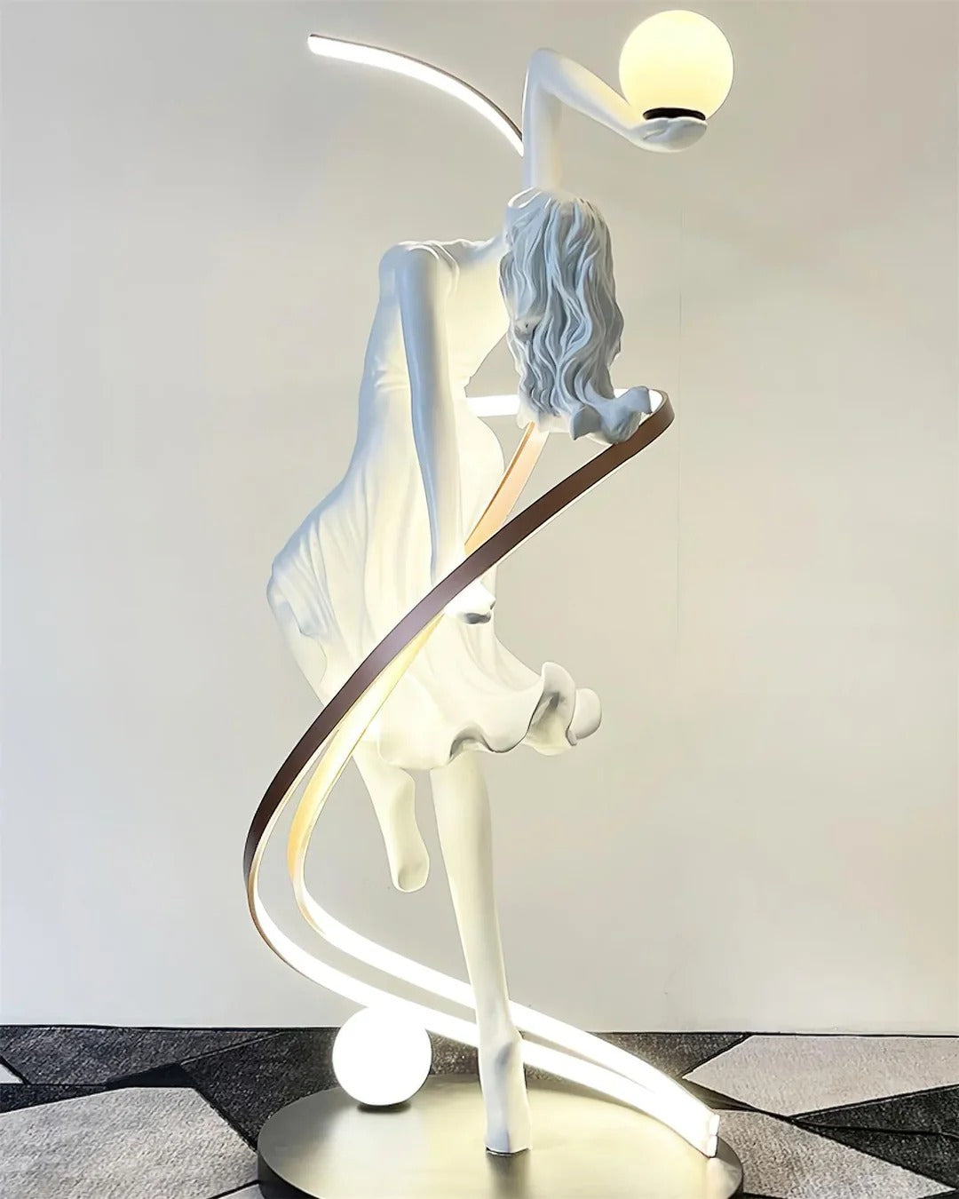 Elegant Goddess Statue Floor Lamp