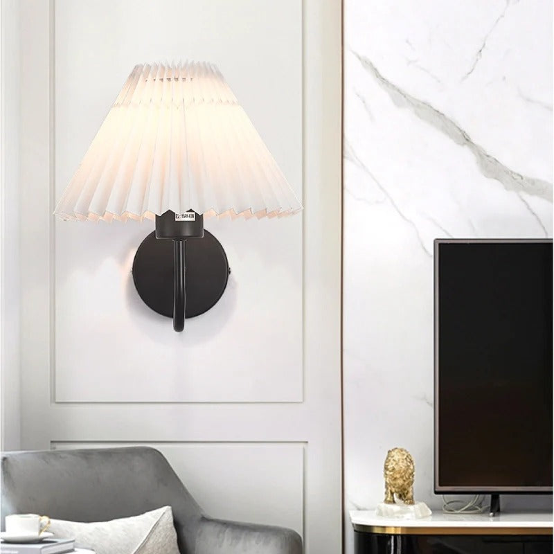 Elegant Pleated Shade Wall Light