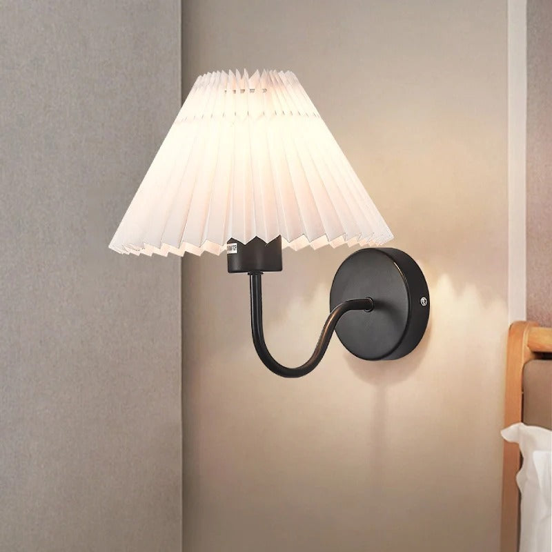 Elegant Pleated Shade Wall Light