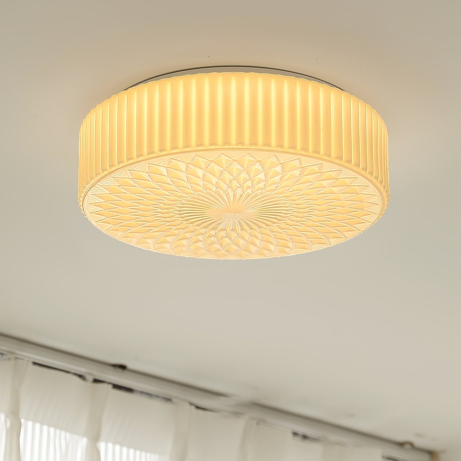 French Art Deco Flush Mount Ceiling Lamp