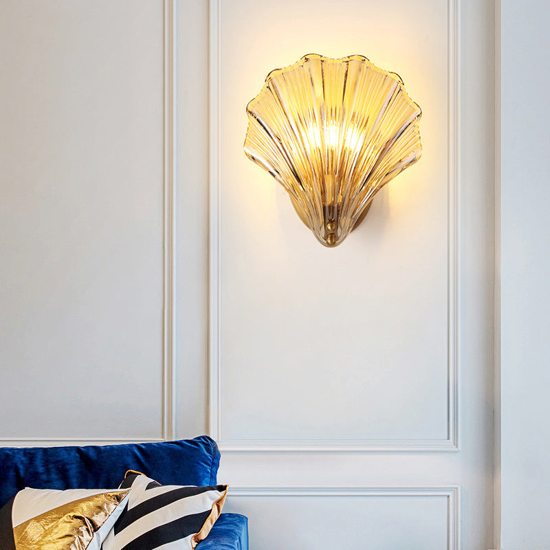 Gleaming Shell Wall Light Fixture