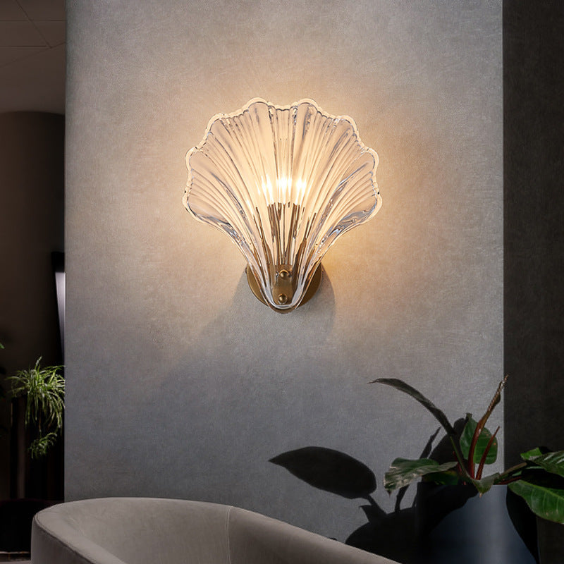 Gleaming Shell Wall Light Fixture