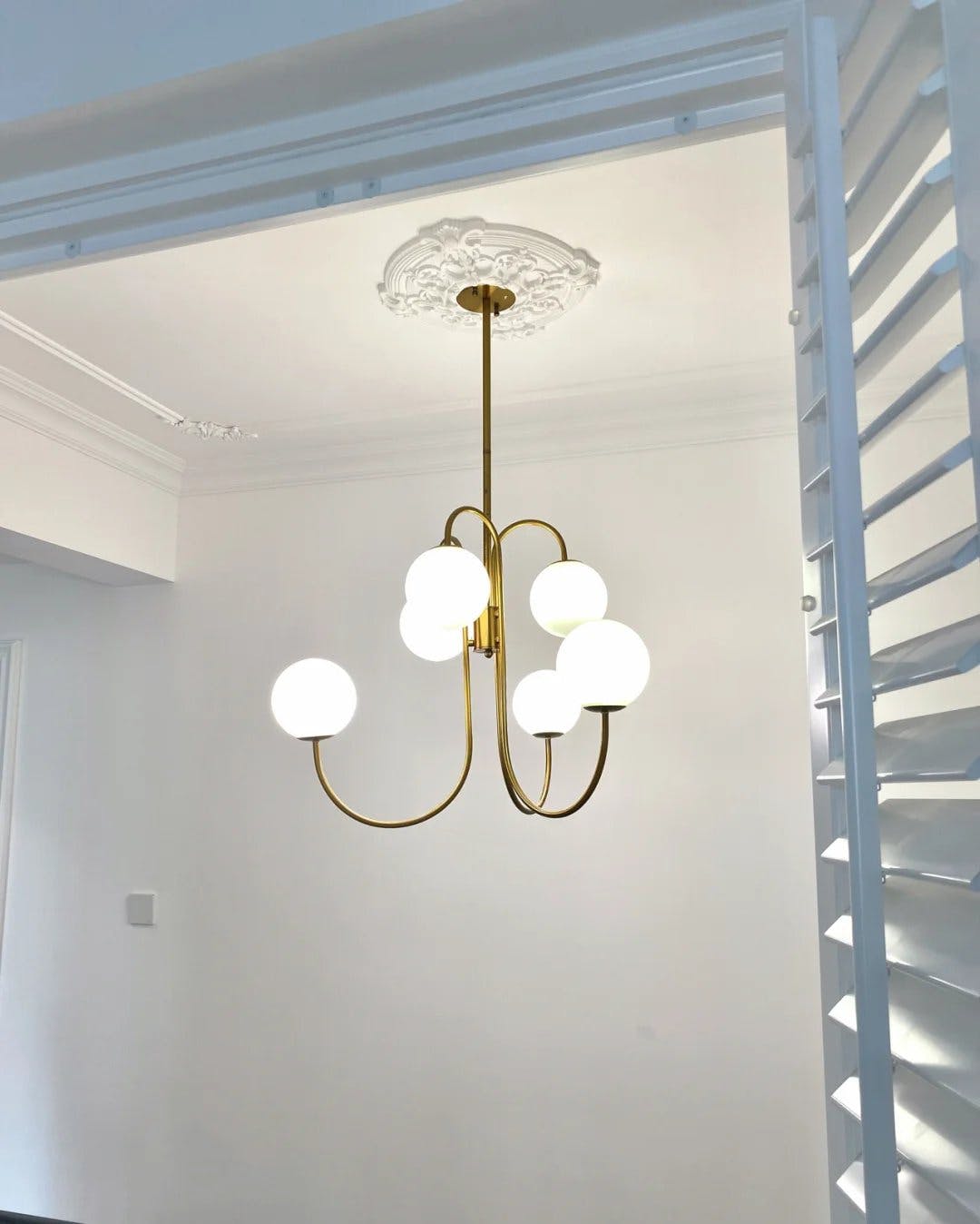 Gooseneck Chandelier – Modern Glass & Metal Design