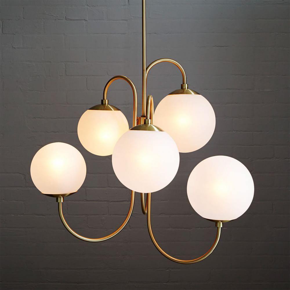 Gooseneck Chandelier – Modern Glass & Metal Design