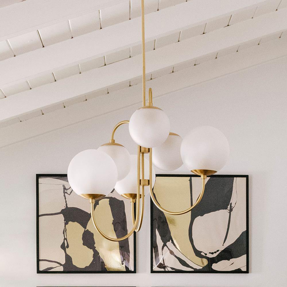 Gooseneck Chandelier – Modern Glass & Metal Design