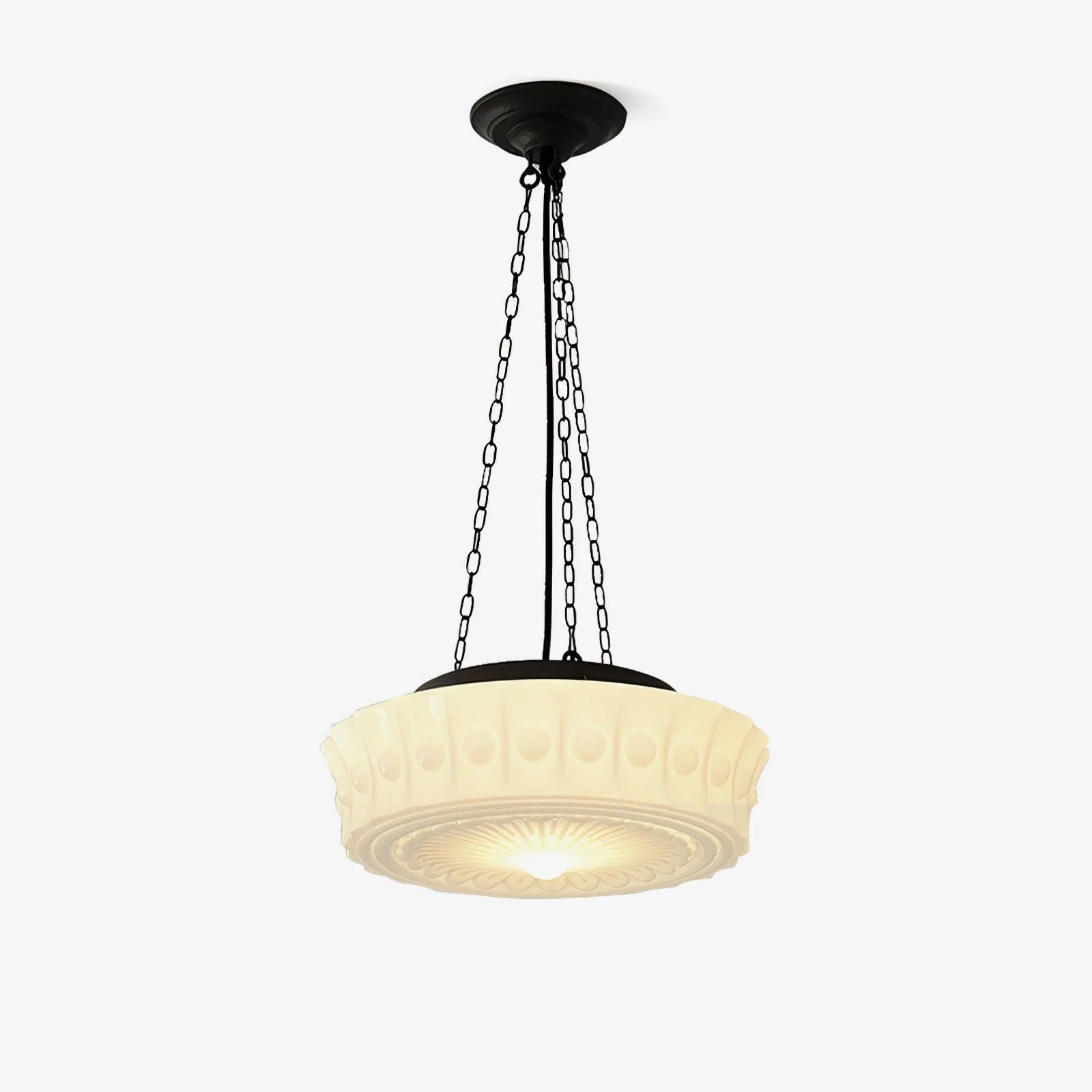Industrial Relief-Textured Dome Pendant Light