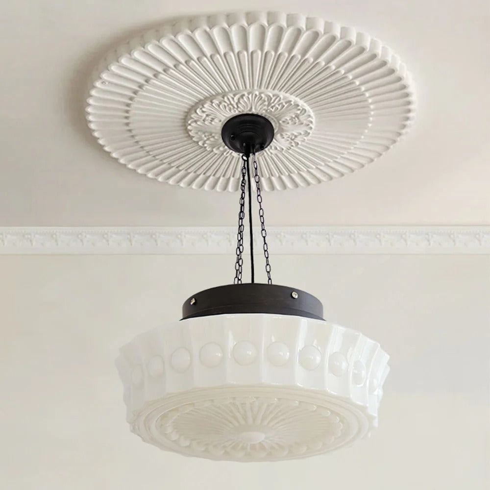 Industrial Relief-Textured Dome Pendant Light