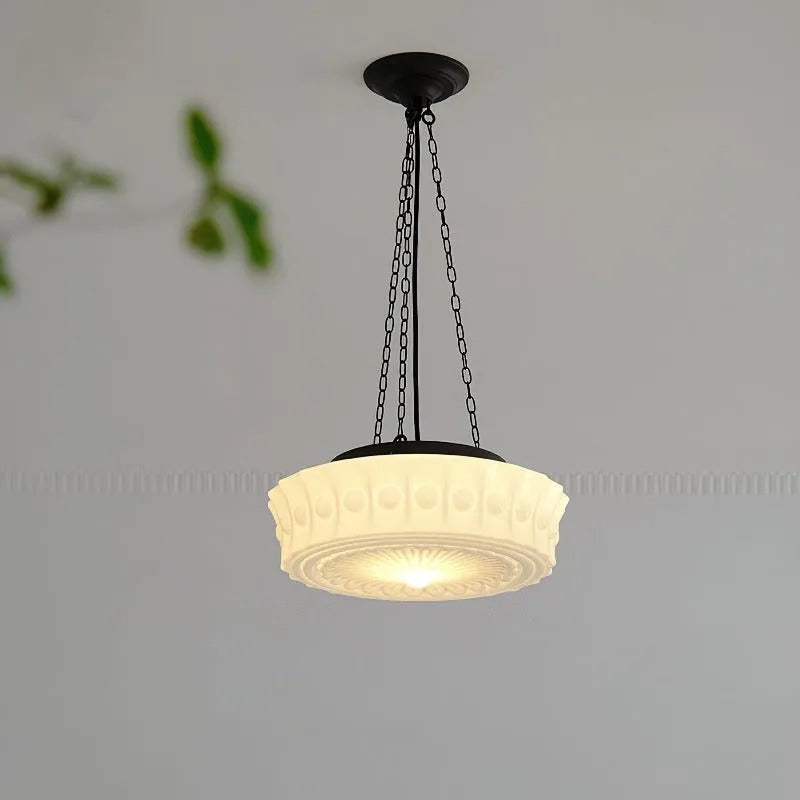 Industrial Relief-Textured Dome Pendant Light