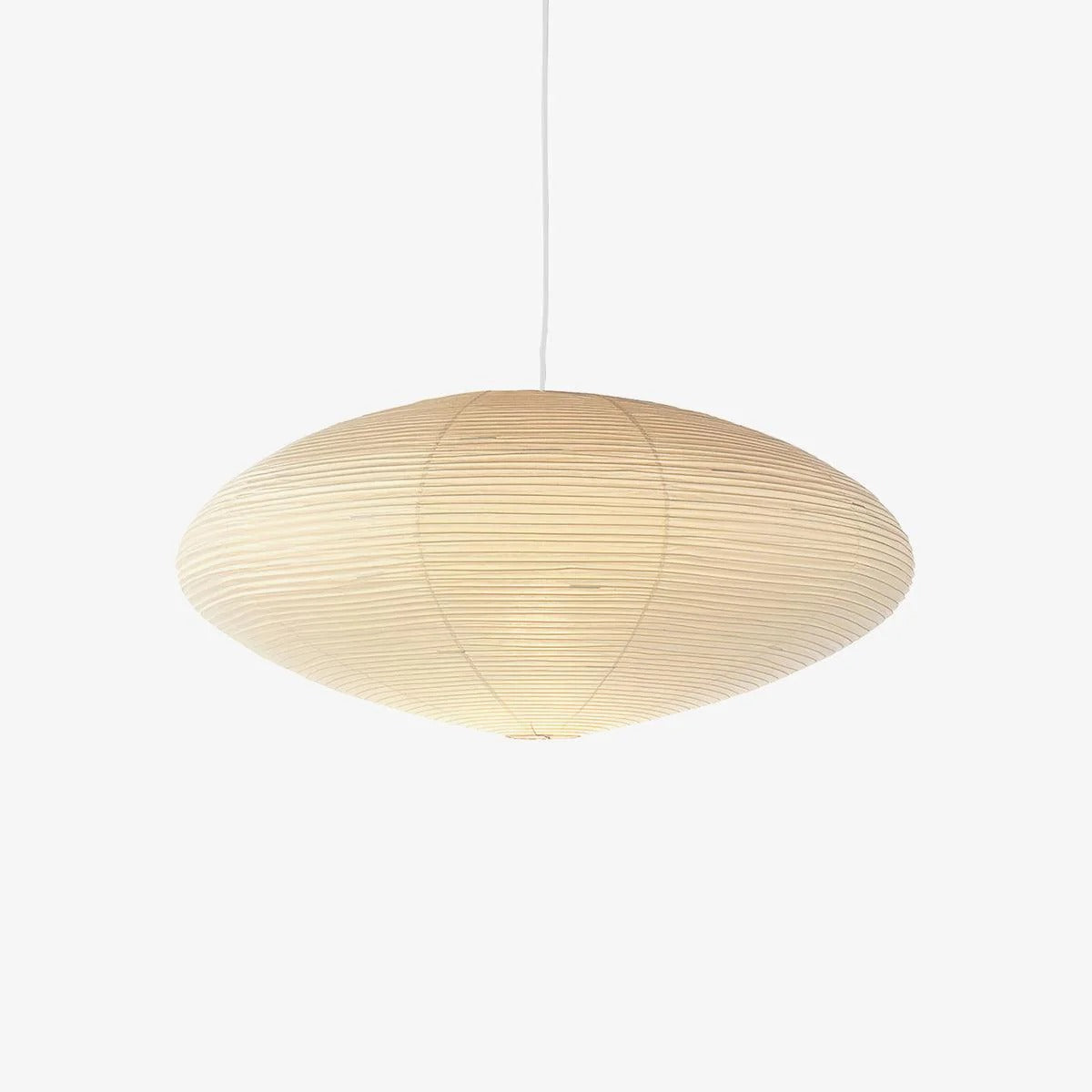 Japandi Ellipsoidal Parallel-Ribbed Pendant Light
