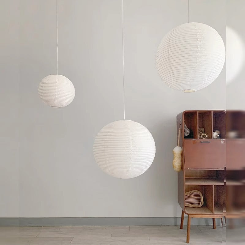 Japanese Globe Rice Paper Pendant Light