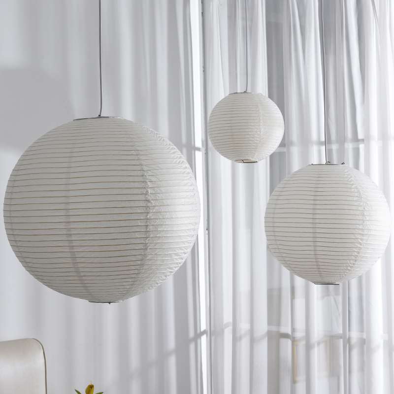 Japanese Globe Rice Paper Pendant Light