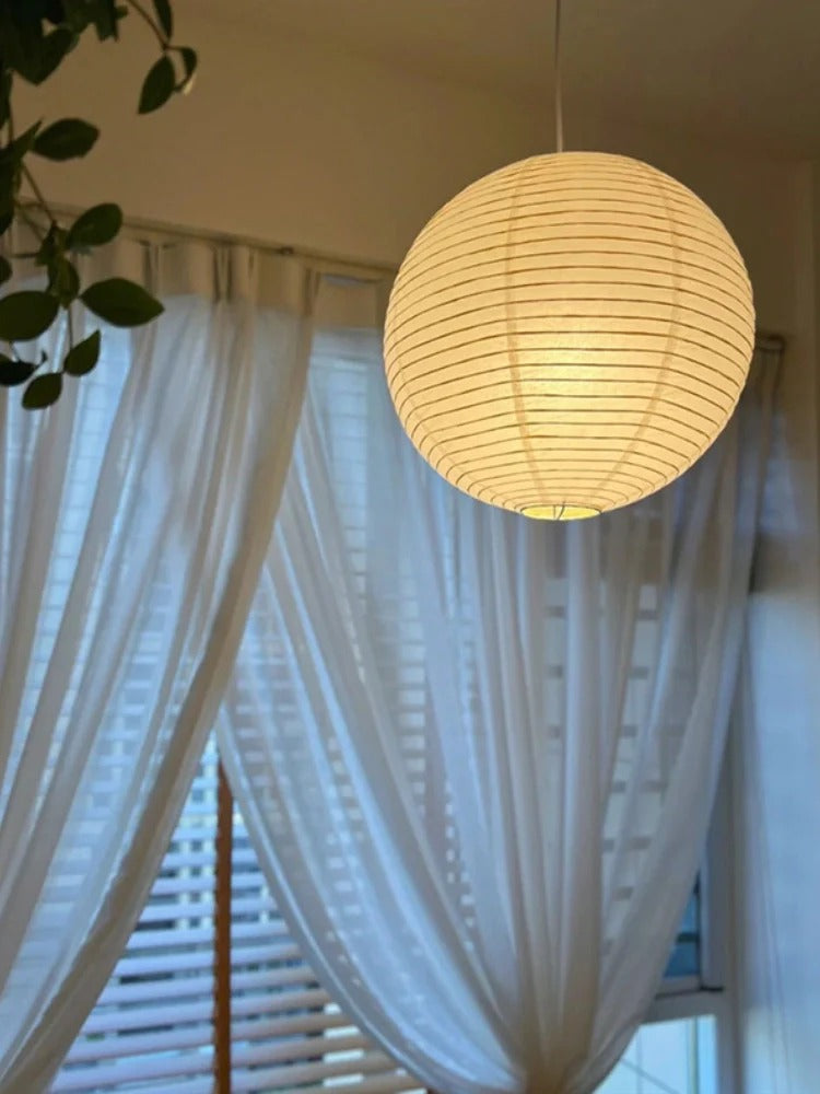 Japanese Globe Rice Paper Pendant Light