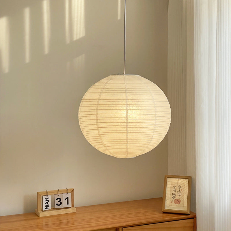 Japanese Globe Rice Paper Pendant Light