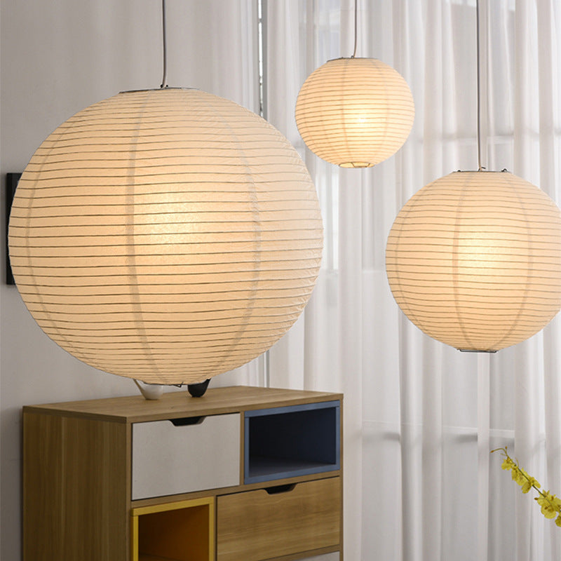 Japanese Globe Rice Paper Pendant Light