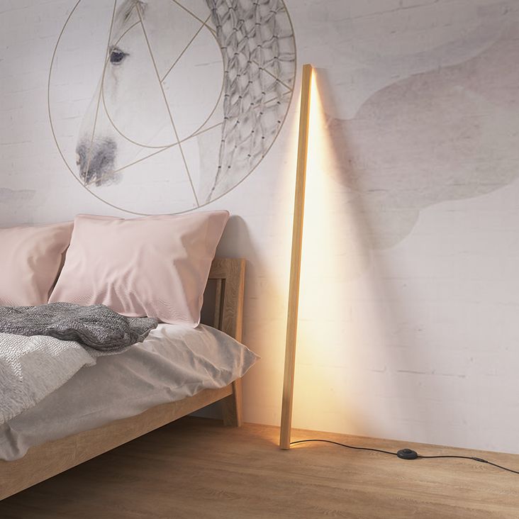 Linear Wooden Floor Lamp – Modern Minimalist Look