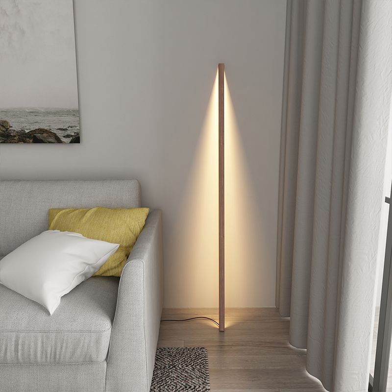 Linear Wooden Floor Lamp – Modern Minimalist Look