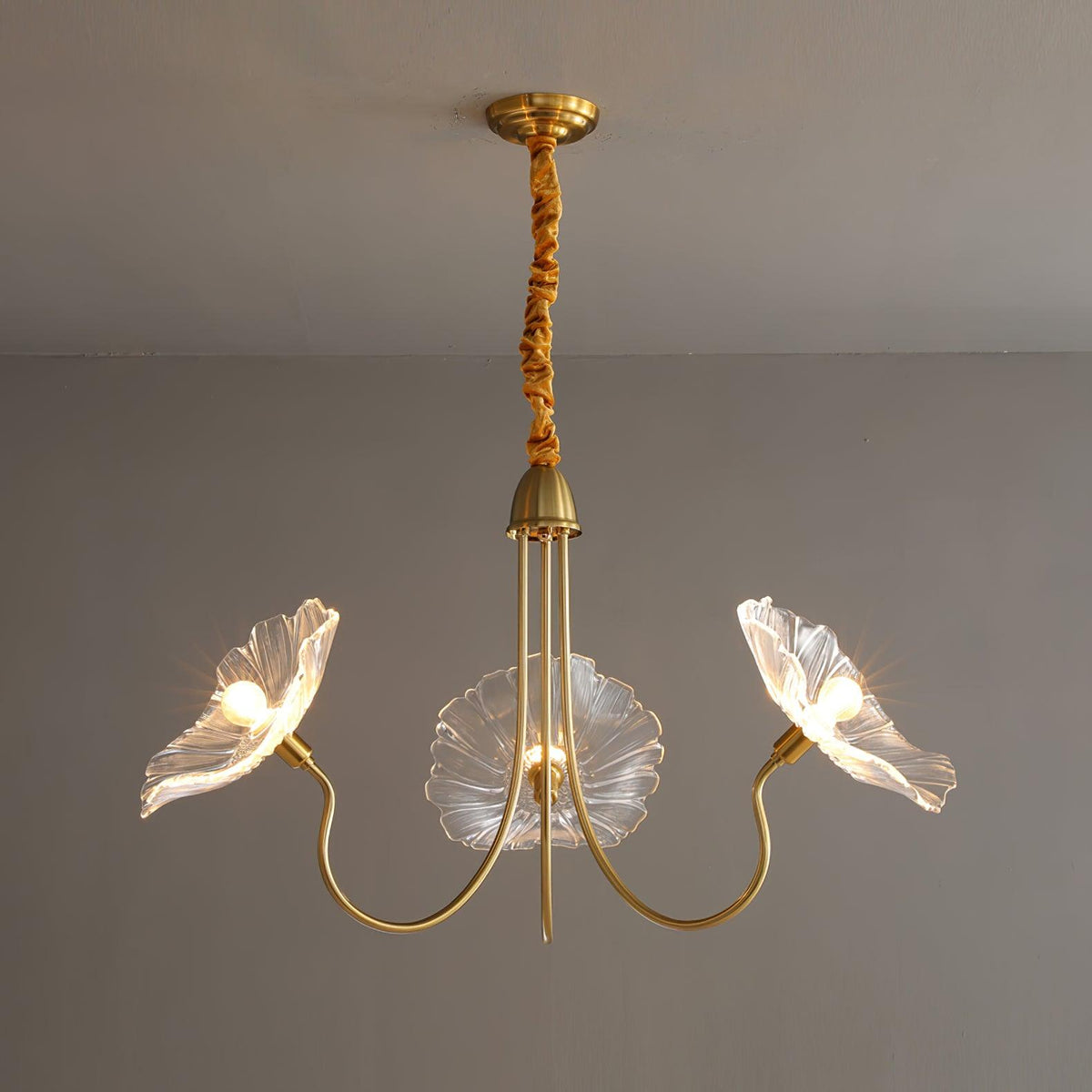 Lotus Leaf Glass Chandelier – Elegant Modern Design