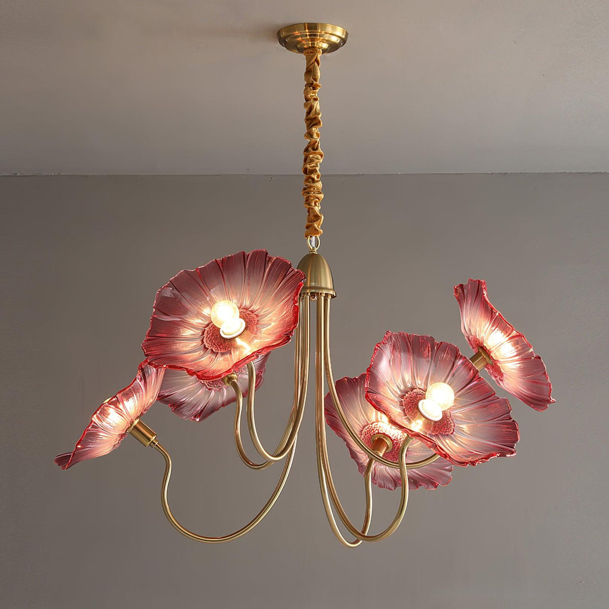 Lotus Leaf Glass Chandelier – Elegant Modern Design