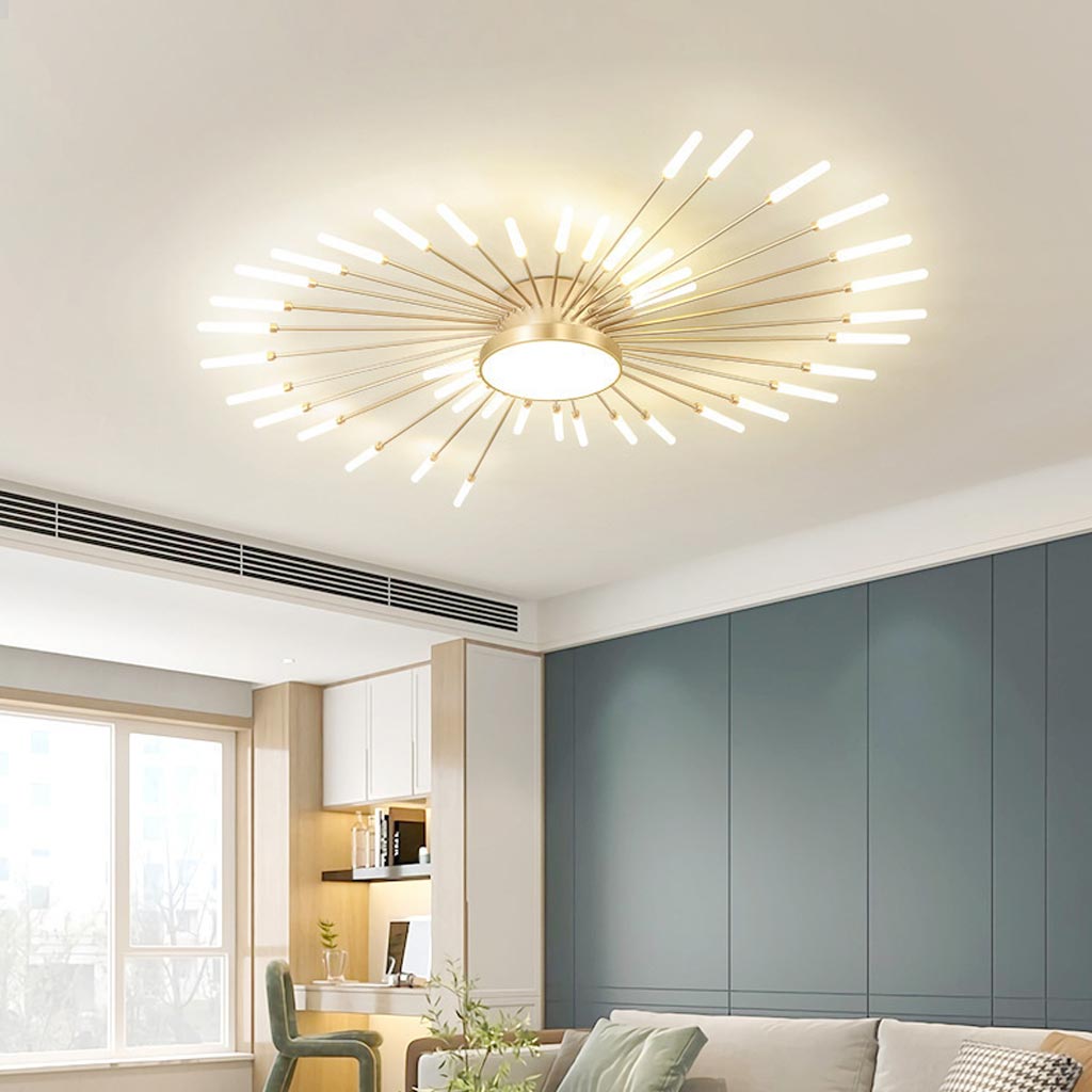 Modern Ceiling Light: Dynamic Fireworks Design