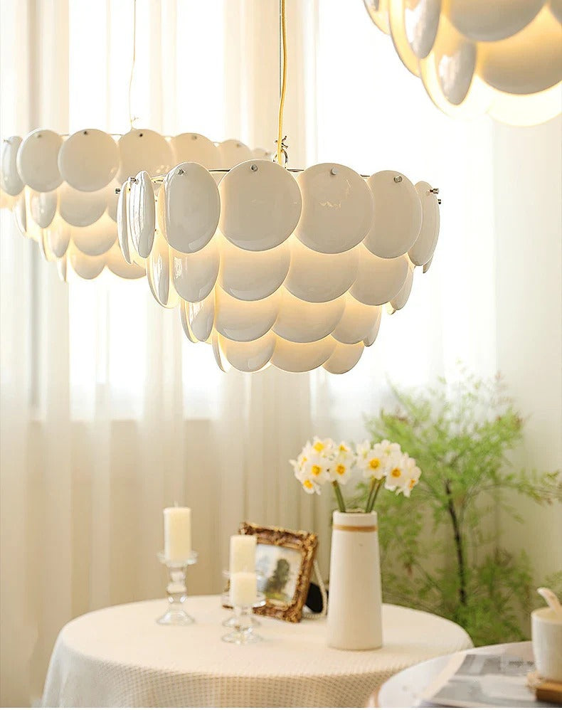 Luxurious Ceramic Round Layered Chandelier