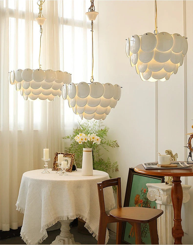 Luxurious Ceramic Round Layered Chandelier