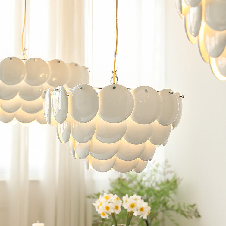 Luxurious Ceramic Round Layered Chandelier