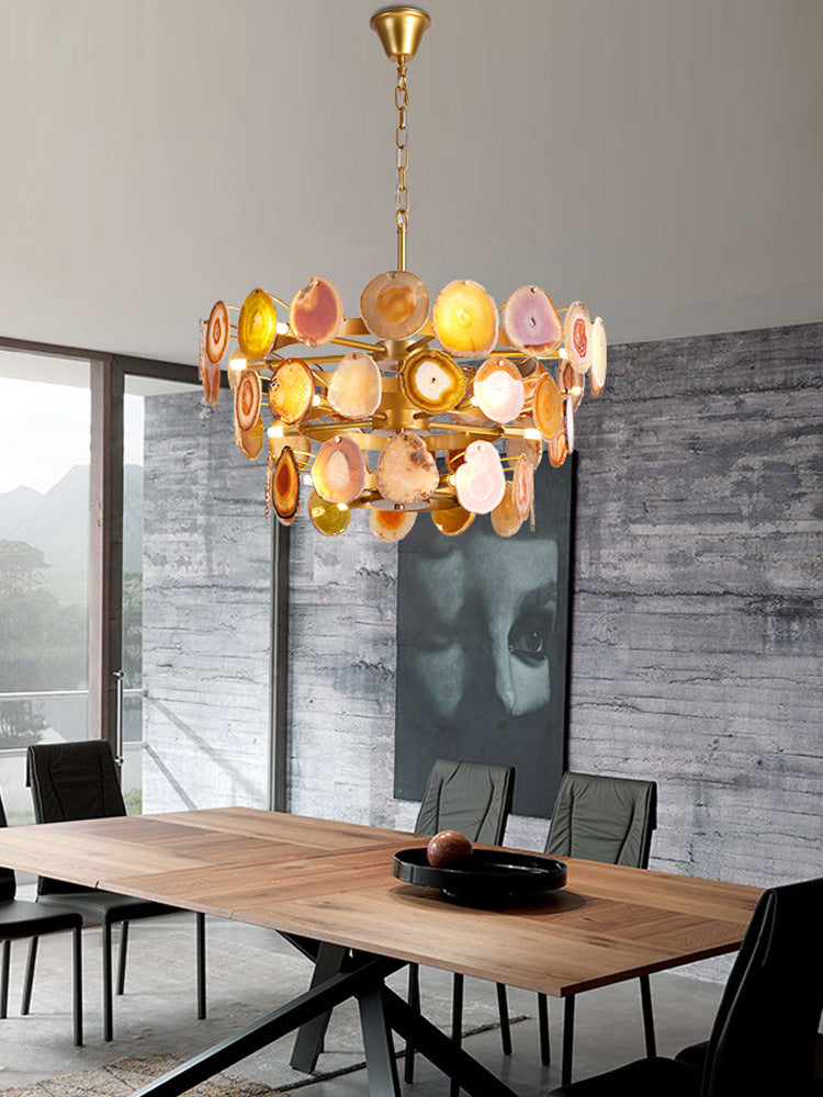 Luxurious Natural Stone Agate Chandelier