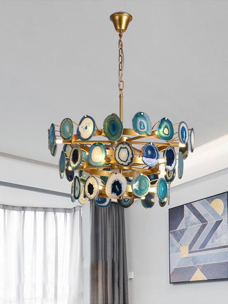 Luxurious Natural Stone Agate Chandelier