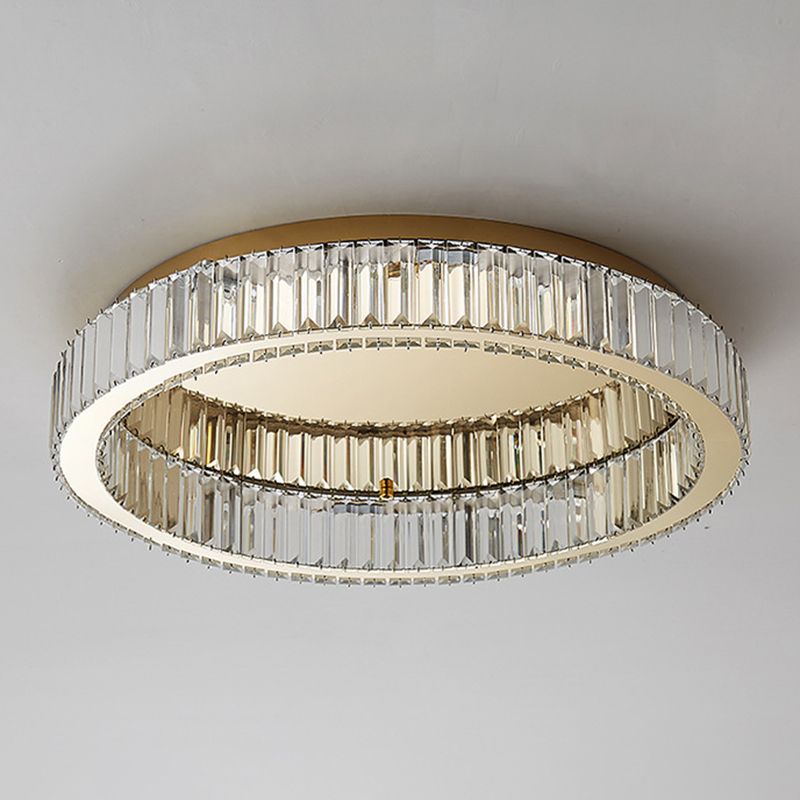 Luxury Crystal Ring Ceiling Light – Dimmable Round Chandelier