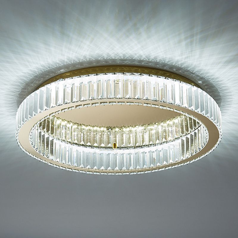 Luxury Crystal Ring Ceiling Light – Dimmable Round Chandelier