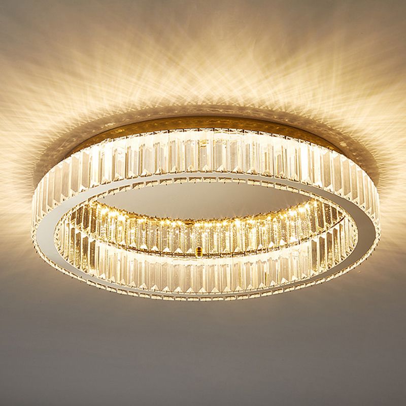 Luxury Crystal Ring Ceiling Light – Dimmable Round Chandelier