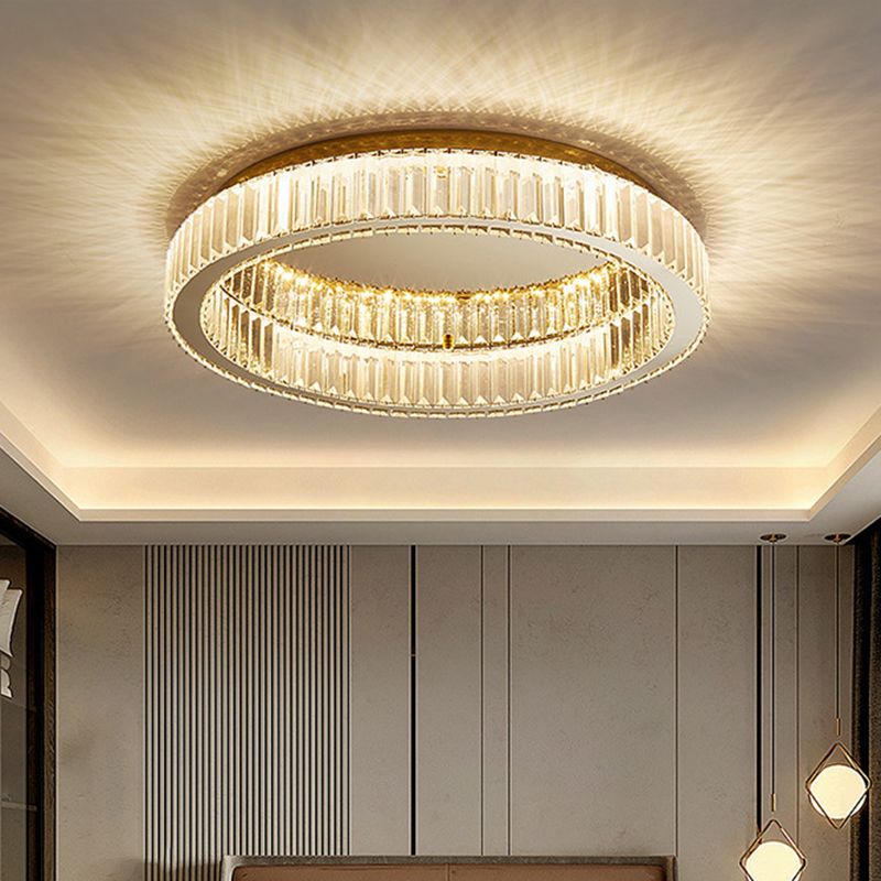 Luxury Crystal Ring Ceiling Light – Dimmable Round Chandelier