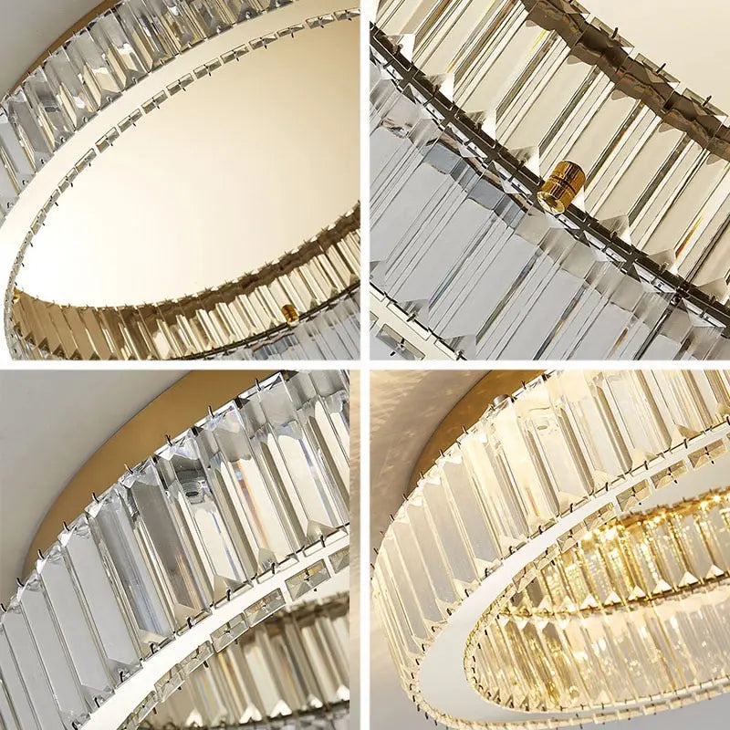 Luxury Crystal Ring Ceiling Light – Dimmable Round Chandelier