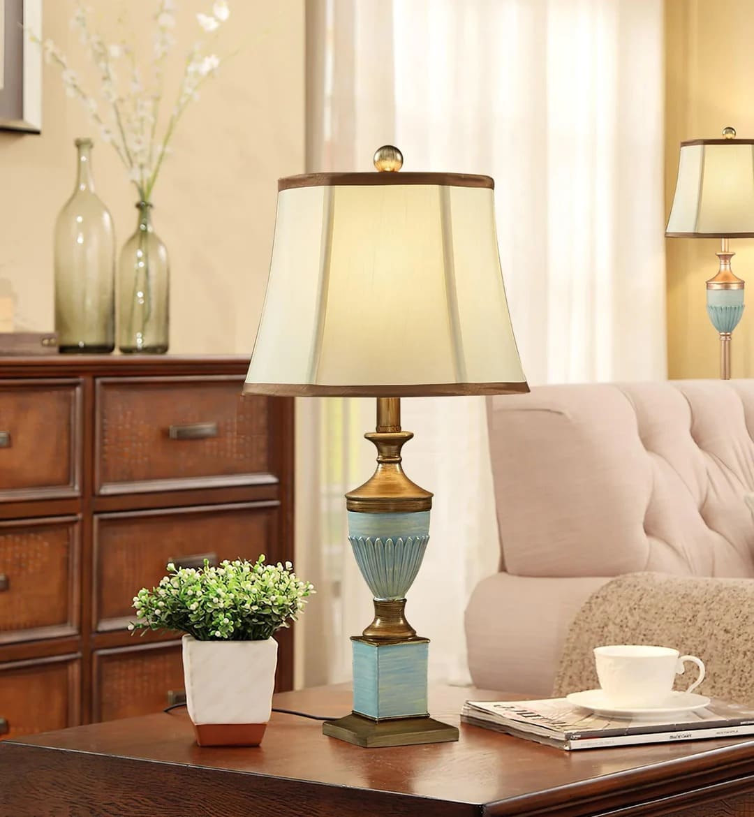 Luxury European Fabric Table Lamp