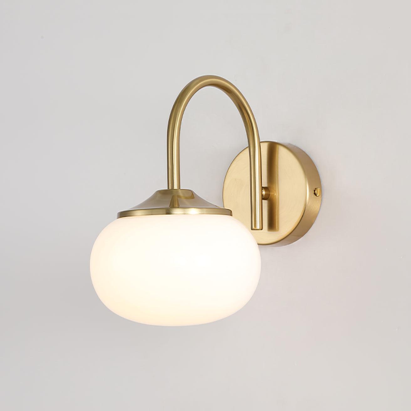 Marshmallow Wall Lamp – Glass & Brass Finish