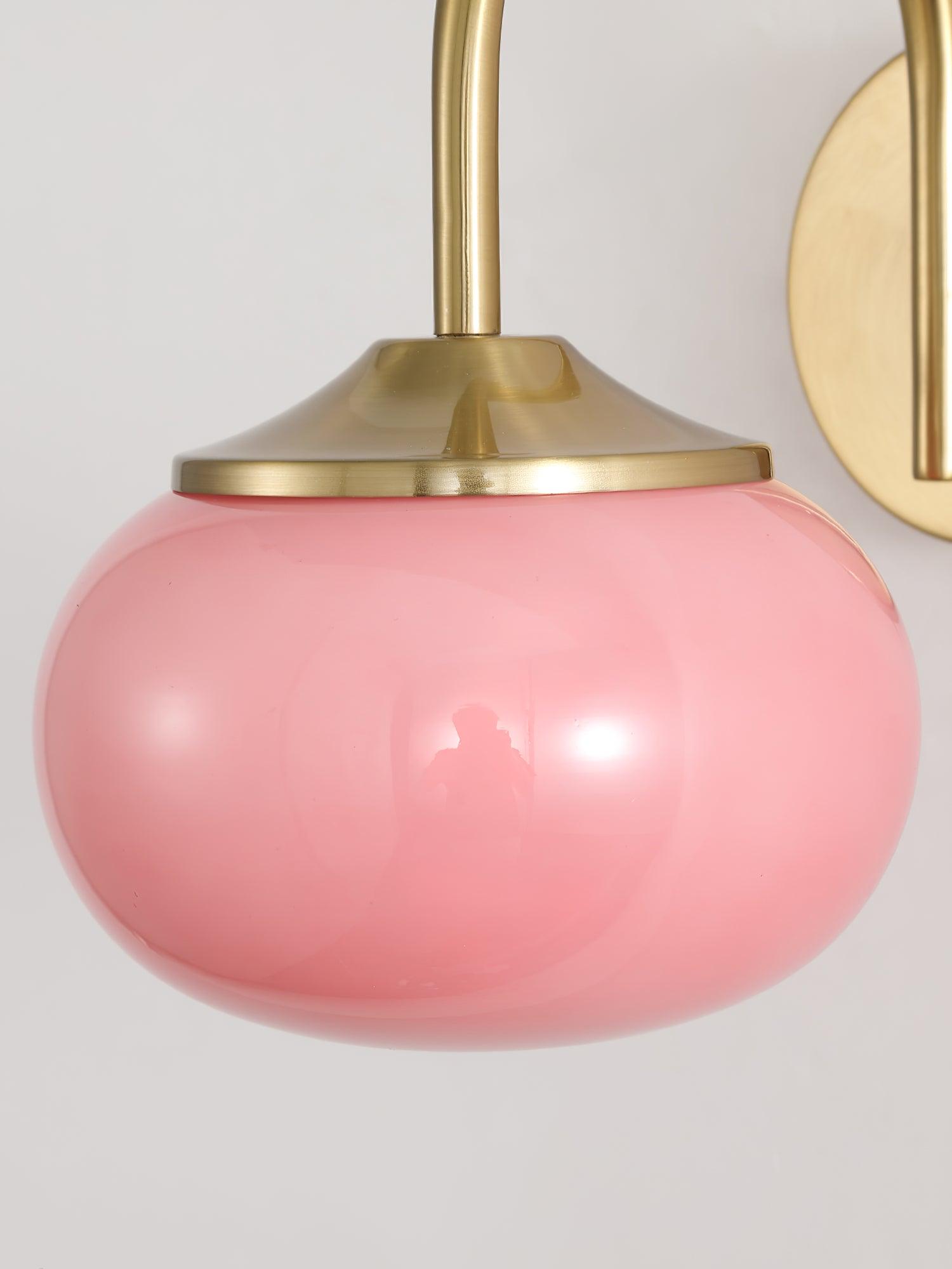 Marshmallow Wall Lamp with Switch – Glass & Brass Finish