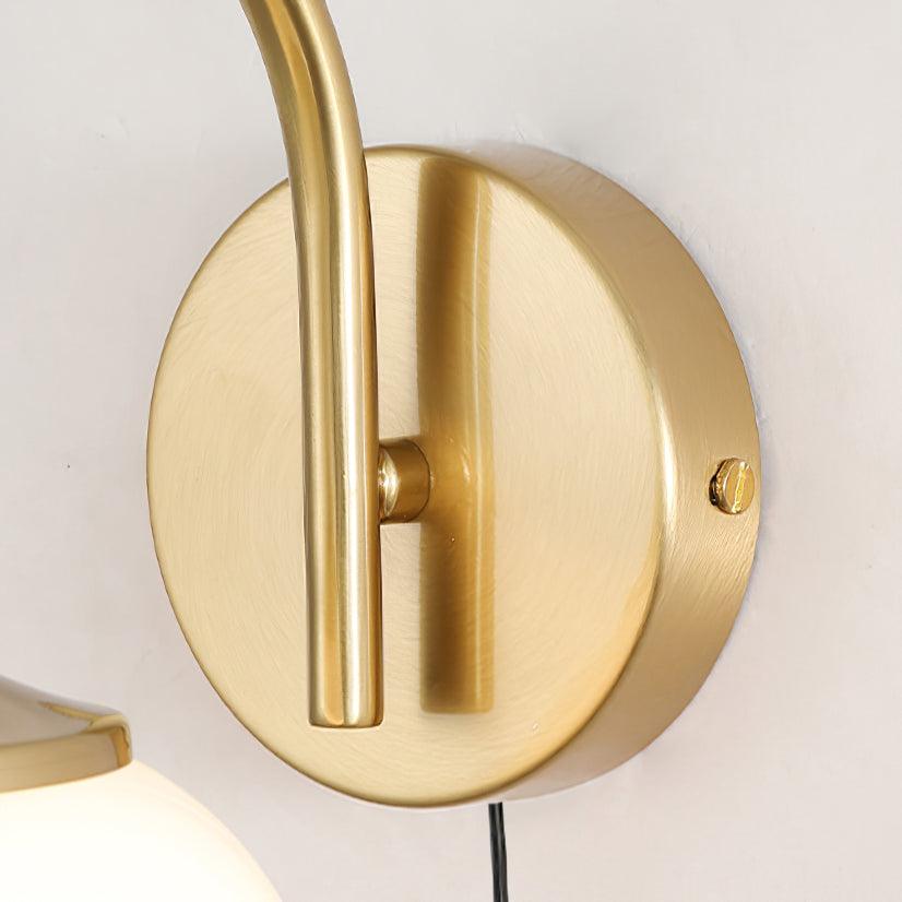 Marshmallow Wall Lamp with Switch – Glass & Brass Finish