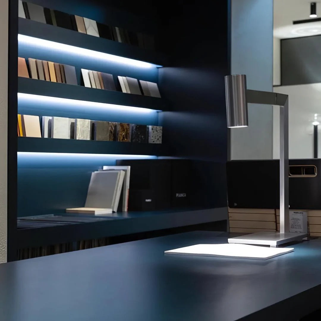 Minimalist L-Shaped Desk Lamp with Integrated LED