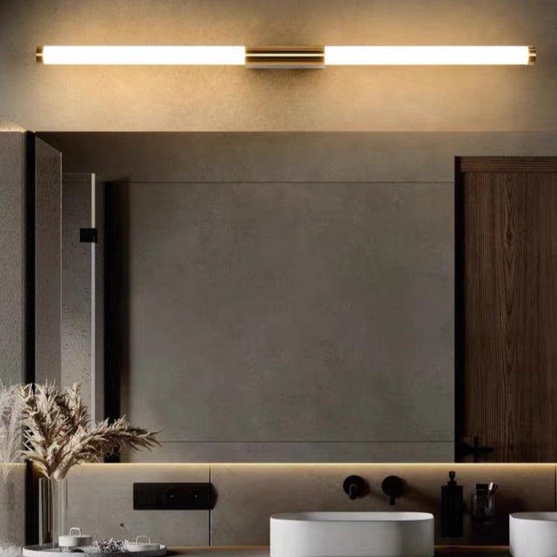 Minimalist Linear Metal Wall Lamp - Gold Bar Shape